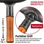 Small Yosukata 36cm Wok aus Schwarzem Kohlenstoffstahl (Runder Boden, Vorbereitete) + Edelstahl Wok-Deckel 34.5cm (für Wok 36cm)