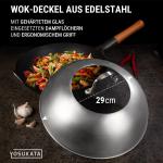 Small Yosukata Edelstahl Wok-Deckel 29cm (für Wok 30cm) 