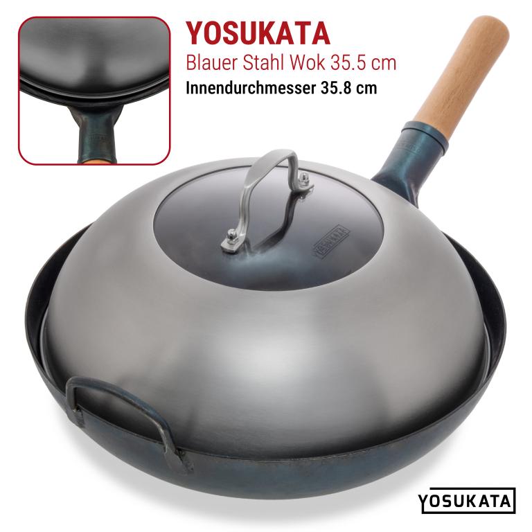 Yosukata Edelstahl Wok-Deckel 34,5cm (für Wok 36cm)