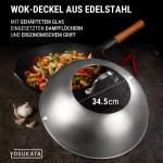Small Yosukata Edelstahl Wok-Deckel 34,5cm (für Wok 36cm)