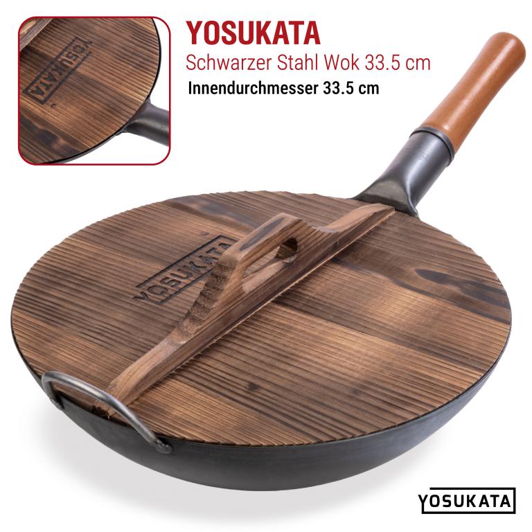 Yosukata Wok-Deckel aus Holz 34cm