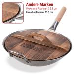 Small Yosukata Wok-Deckel aus Holz 34cm