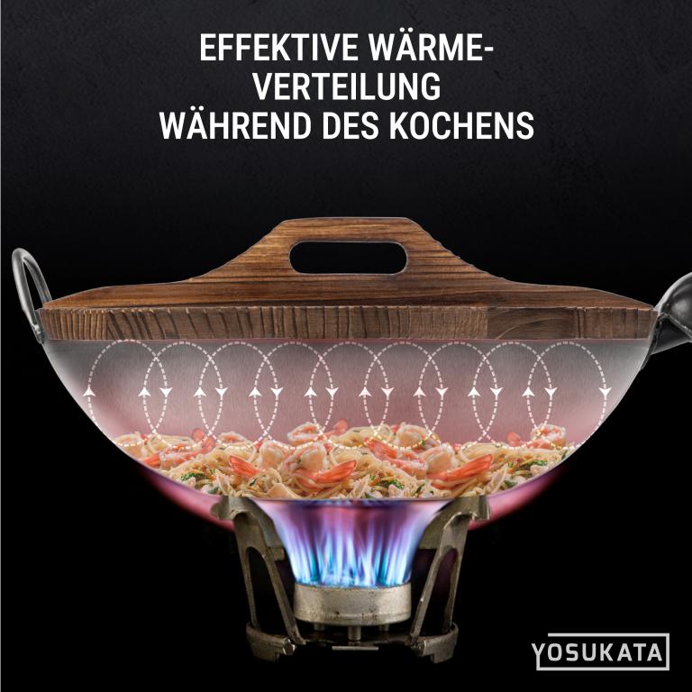 Yosukata Wok-Deckel aus Holz 34cm