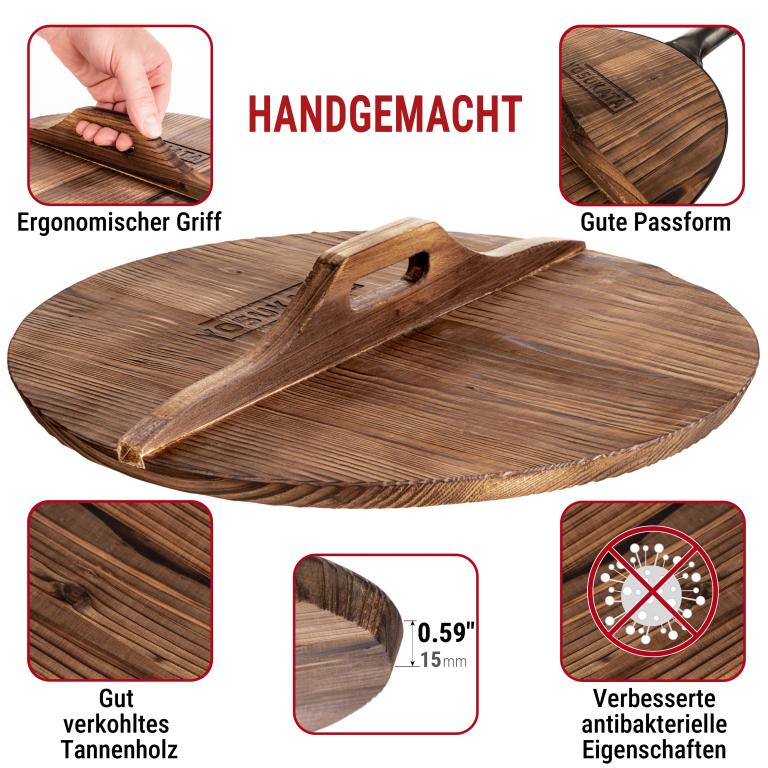 Yosukata Wok-Deckel aus Holz 36cm