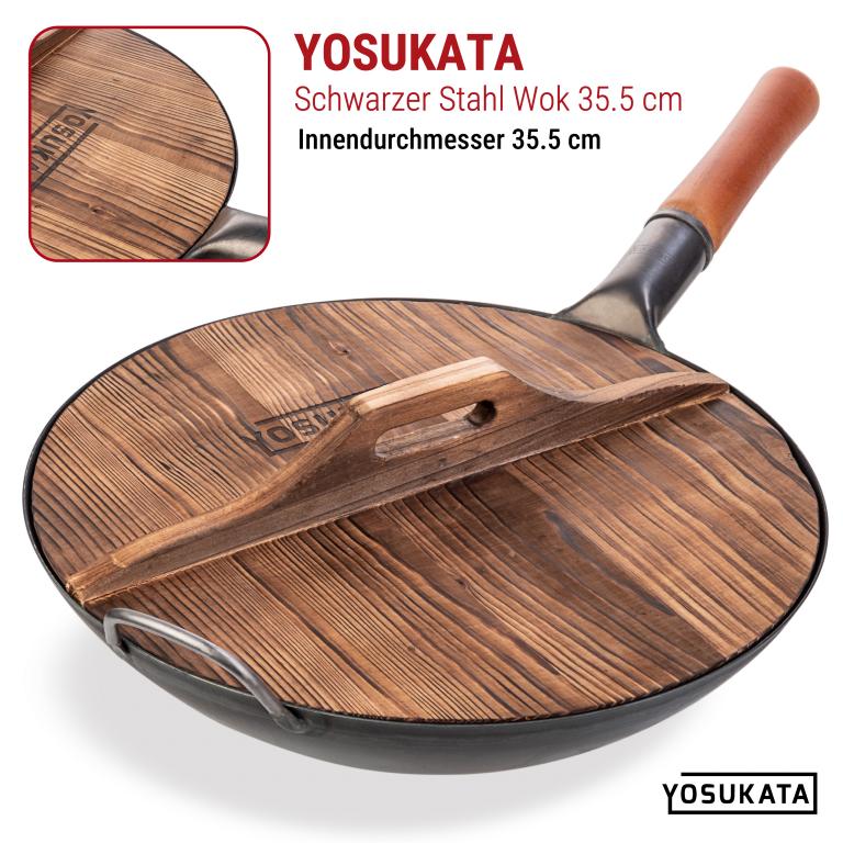 Yosukata Wok-Deckel aus Holz 36cm