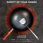 Small Yosukata Silver Wok Pan 14-inch+Spatula and Ladle Set