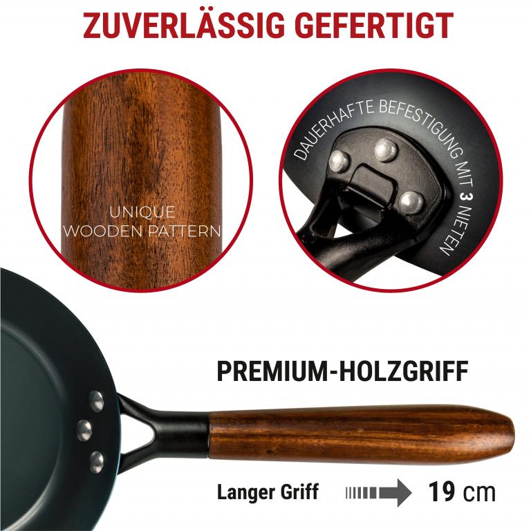 Yosukata 26cm Schwarze Bratpfanne aus Kohlenstoffstahl (Vorbereitete)