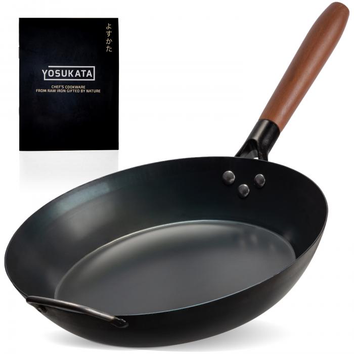 Yosukata 30cm Schwarze Bratpfanne aus Kohlenstoffstahl (Vorbereitete)