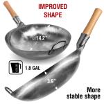 Small Yosukata Silver Wok Pan 14-inch+Spatula and Ladle Set